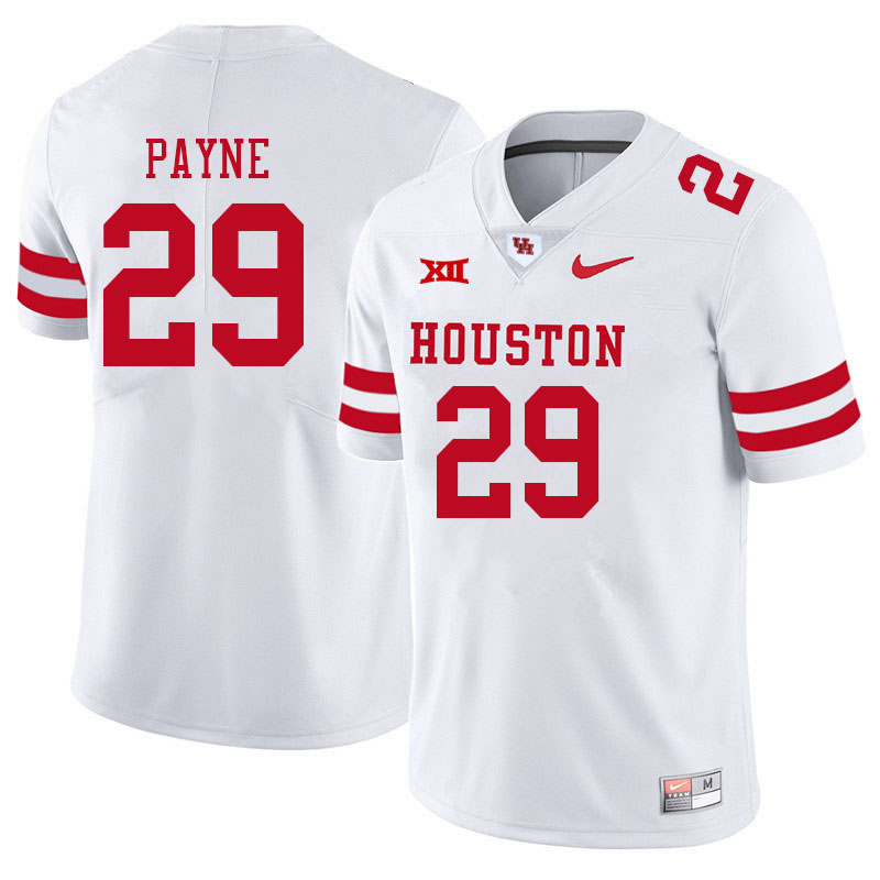Men #29 Treylin Payne Houston Cougars College Big 12 Conference Football Jerseys Sale-White - Click Image to Close
